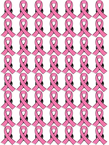 Aflyu Pink Ribbon Pins Breast Cancer Awareness Brooch Lapel Pins Buttons (60) - Image 1