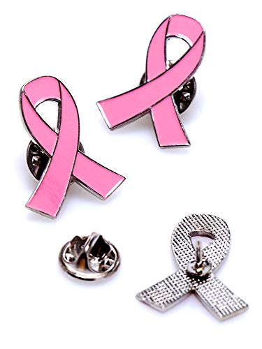 Aflyu Pink Ribbon Pins Breast Cancer Awareness Brooch Lapel Pins Buttons (60) - Image 2