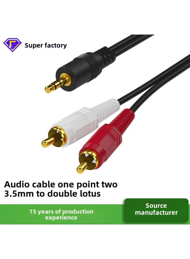 Audio Cable 3.5mm To Double Lotus Head One And Two 2rca Mobile Phone Computer Audio Cable To Aux Audio Cable-Length:1.5m  - Image 1