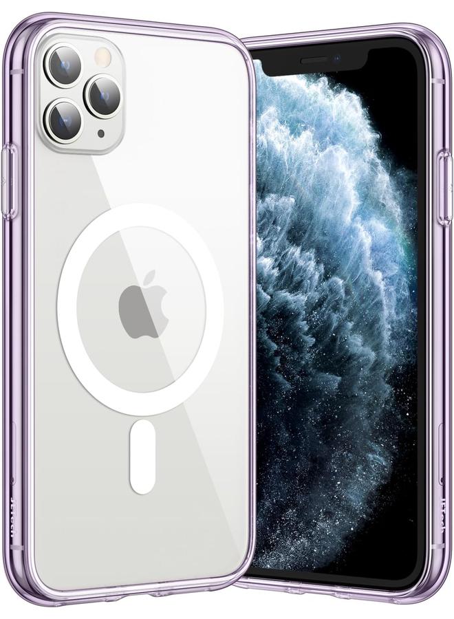 Jetech Magnetic Case For Iphone 11 Pro 5.8 Inch Compatible With Magsafe Wireless Charging Shockproof Phone Bumper Cover Anti Scratch Clear Back Purple - Image 1