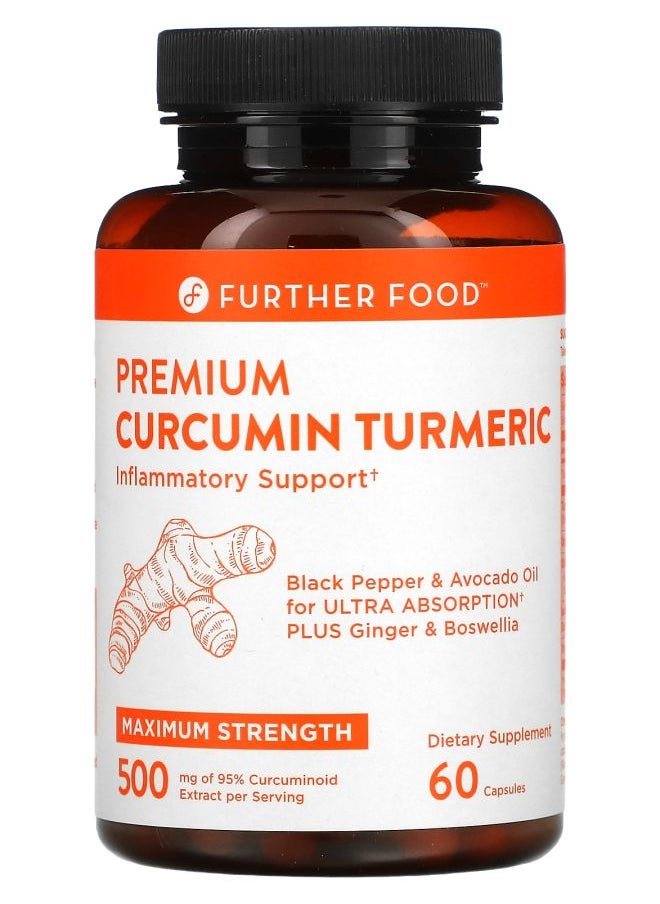 Further Food Premium Curcumin Turmeric Maximum Strength 500 mg 60 Capsules 