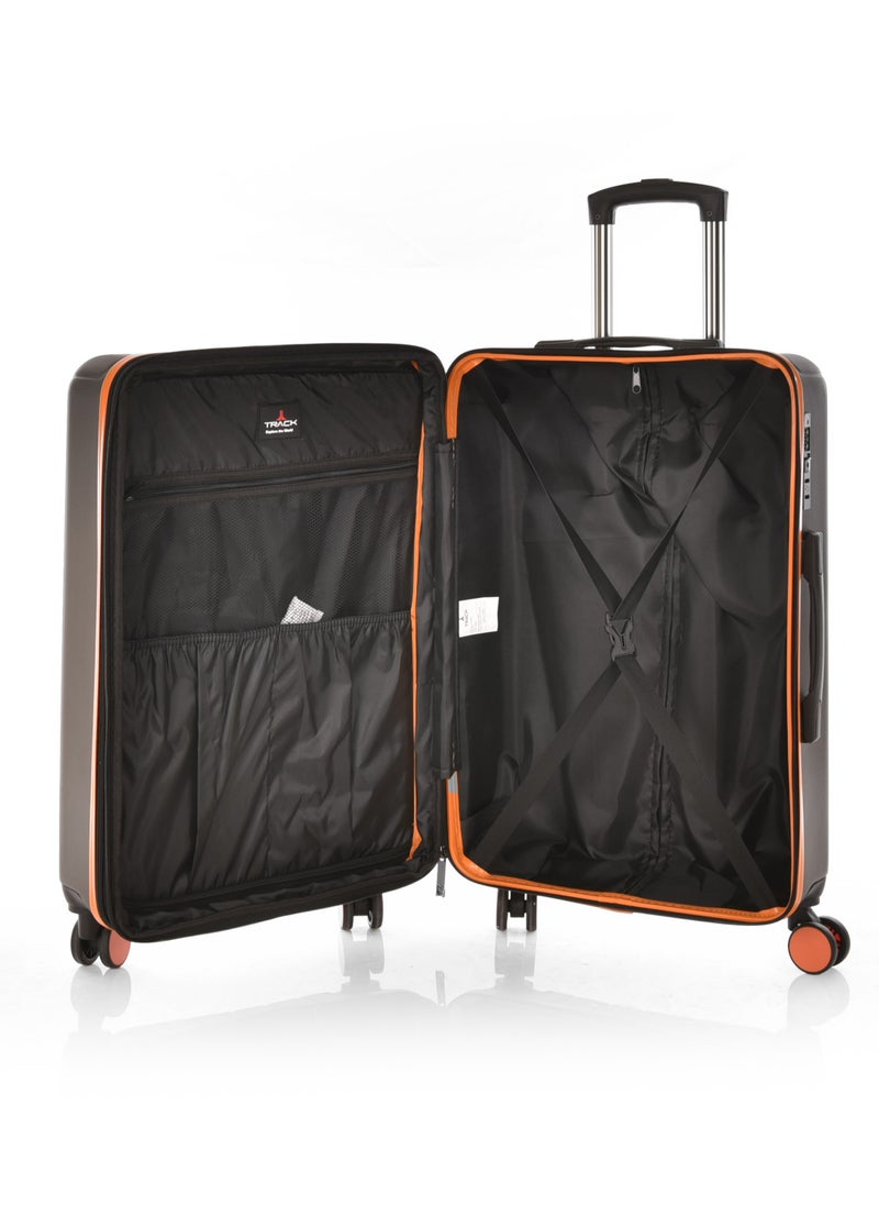 TRACK Luggage Set, Acrylonitrile Butadiene Styrene (ABS) Material, Trolley Travel Bag with Carry On Cabin and Checked In Sizes, combination Lock and 4 Double Wheels, Expendable, Size 20/24/28,13442/3P