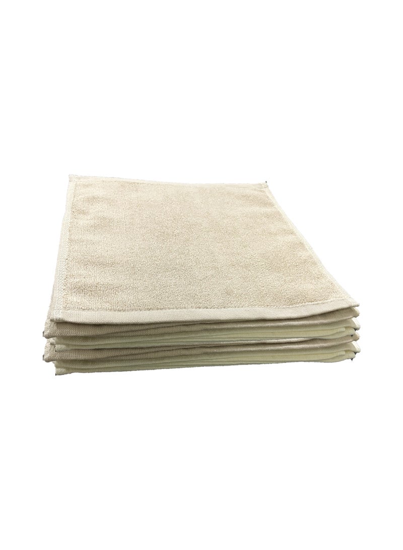 MAXQON 8-Pieces Towel Set - 100% Cotton 600 GSM, 2xBath Towel(70x140cm), 2xHand Towel(45x75cm), 4xFace Towel(30x30cm), Highly Absorbent Super Durable, Color-Beige  - Image 5