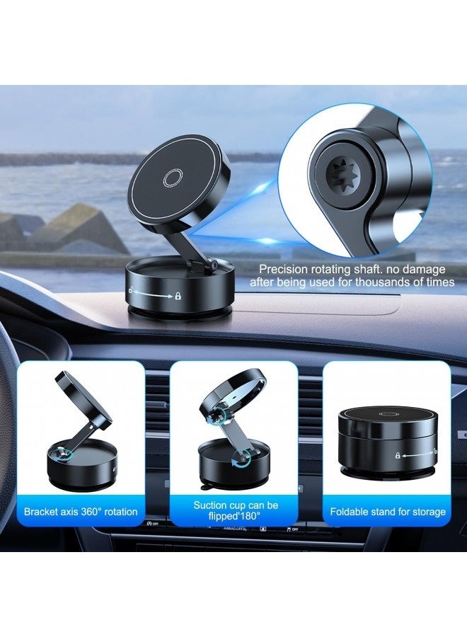 Magnetic Car Phone Holder with Vacuum Suction Cup for Delivery Drivers, Strong Grip Dashboard/Windshield Mount, 360° Rotatable Universal Car Phone Holder, Hands-Free Cradle for iPhone Samsung All Smartphones (Black) - Image 5