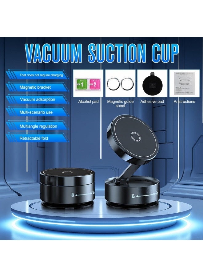 Magnetic Car Phone Holder with Vacuum Suction Cup for Delivery Drivers, Strong Grip Dashboard/Windshield Mount, 360° Rotatable Universal Car Phone Holder, Hands-Free Cradle for iPhone Samsung All Smartphones (Black) - Image 3