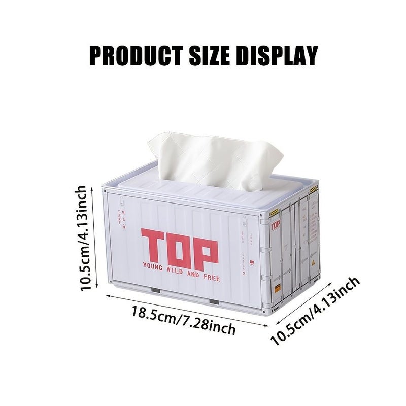 White Tinplate Tissue Box For Kitchen Bathroom Bedroom Home Paper Storage - Image 5