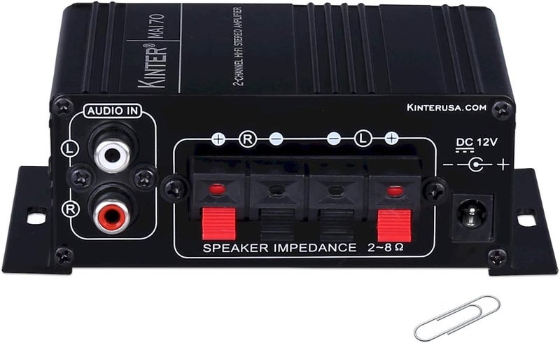 Kinter MA170 Mini Digital Audio Power Amplifier with Colourful LED - Red - Image 2