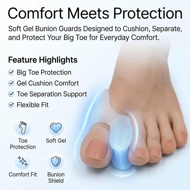 Gel Big Toe Bunion Guards & Toe Spreaders Bunion Pads (Two Pack) - Big Toe Separator Cushion Straightener - Gel Toe Spacers, Protectors, Correctors - Non toxic,1 Pair - Image 3