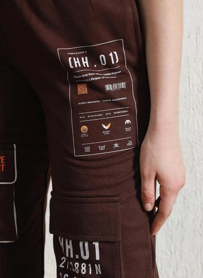 هوبرهولمي بنطلون نسائي كارغو قطن مريح بطبعة كامل الطول