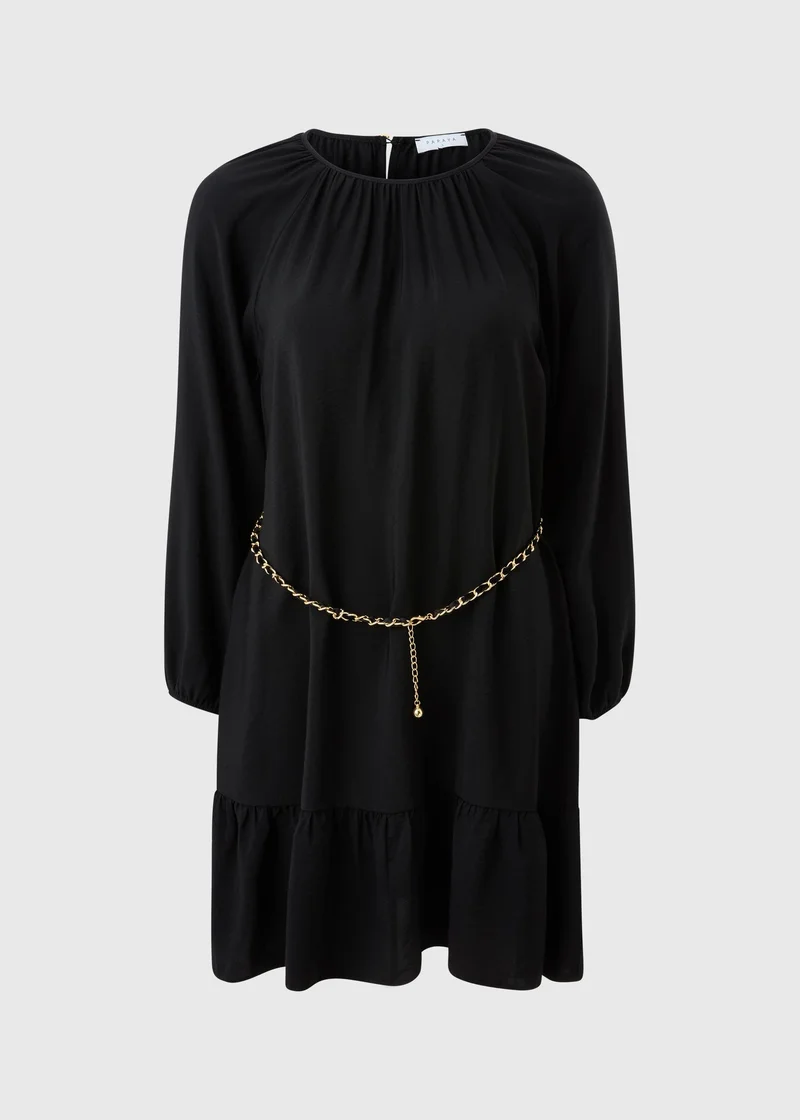 Matalan black Black Belted High Neck Mini Dress for Women | Best Price UAE