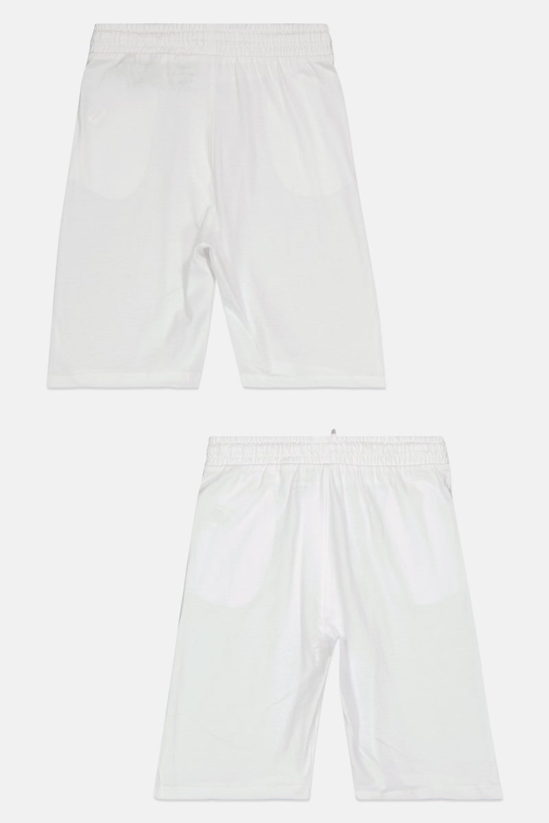 English Laundry Kids Boy 2 Pack Solid Basic Shorts, White - Image 3