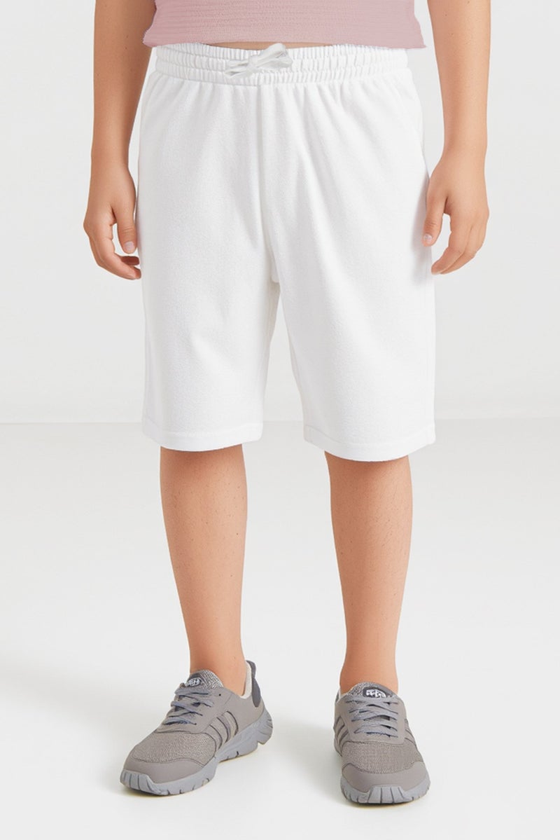 English Laundry Kids Boy 2 Pack Solid Basic Shorts, White - Image 1