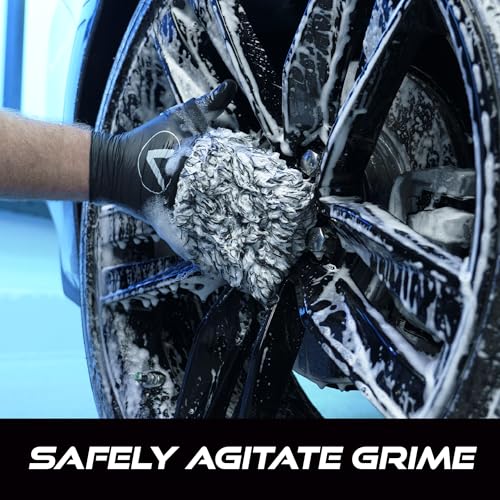 VIKING Wheel Cleaner Mitts for Car, Microfiber Wheel Cleaner for Car Detailing and Rims, Black and White, 5.5 Inch x 4.4 Inch, 2 Pack - Image 3