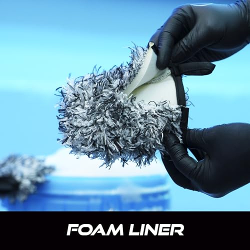 VIKING Wheel Cleaner Mitts for Car, Microfiber Wheel Cleaner for Car Detailing and Rims, Black and White, 5.5 Inch x 4.4 Inch, 2 Pack - Image 4