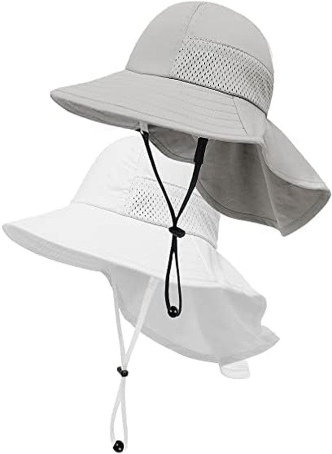ECOSUMA Infant Bucket Hat 0-6 Months White/Gray - Image 1