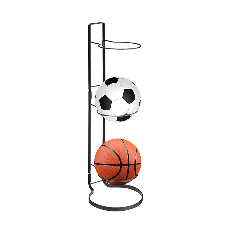 RoofWorld Basketball Ball Storage Rack, 3 Tier Cube Ball Storage Holder, Freestanding Garage Sport Equipment Organizer Innovative Indoor Removable Vertical Display Stand for Volleyball Football Basketball - Image 1