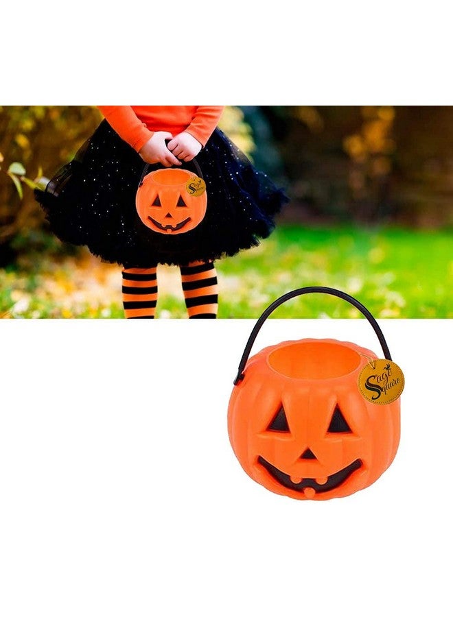 سايج سكوير سلة حلوى اليقطين للأطفال صغيرة الحجم من Sage Square مناسبة للارتداء في الحفلات والهالوين والتنكر والحفلات المدرسية والحفلات ذات الطابع الخاص والمسابقات والعروض المسرحية والحفلات (4 قطع) - Image 2