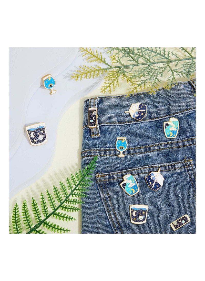 5 Pcs Enamel Pins Set C ute Solar System Laple Pin Novelty Starry Metallic Space Pins Cartoon Brooch Pin Badges for DIY Clothes Bag Hat Jacket Backpack Accessories Gifts
