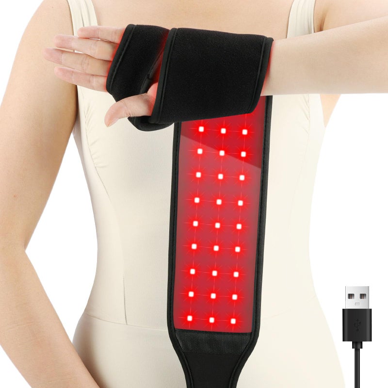 Comfytemp Red Light Therapy Wrap for Body, 37'' Near Infrared Light Belt for Face Knee Ankle, 10W Wearable Wrap with 63 LEDs for Hand Foot Joint Muscle, 660nm & 850nm(Corded) - Image 1