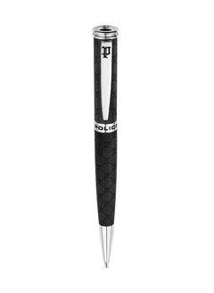 POLICE Cordia Black Monogram with Stainless Steel Trims Pen, Blue Ink - 138. mm  - Image 1