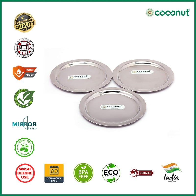 Coconut Stainless Steel - Ciba Lid Set | Heavy Gauge Lid Set of 9 Pcs. | Set Contains 3 Pcs Each of 12Cms, 13.5Cms & 15Cms Size Lids For Utensils | Must Have Kitchen Essentials - Image 2