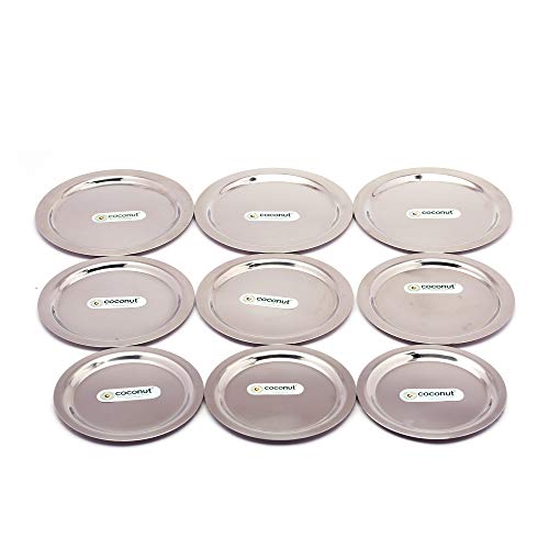Coconut Stainless Steel - Ciba Lid Set | Heavy Gauge Lid Set of 9 Pcs. | Set Contains 3 Pcs Each of 12Cms, 13.5Cms & 15Cms Size Lids For Utensils | Must Have Kitchen Essentials - Image 1