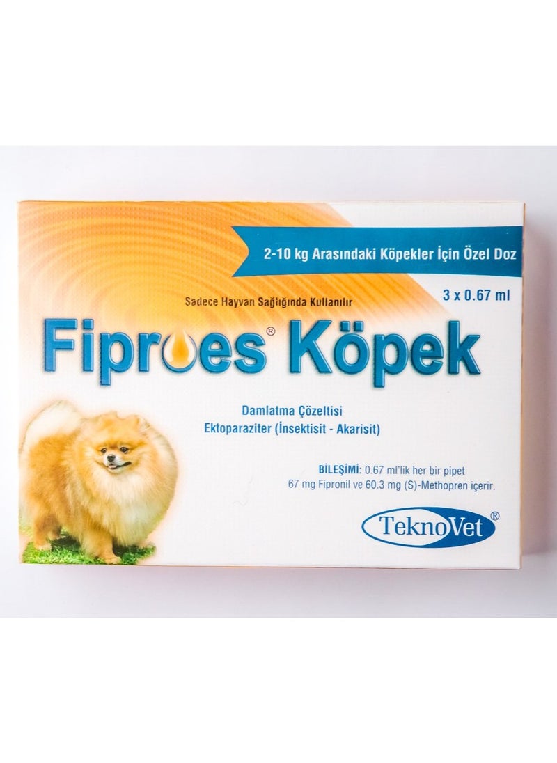 TeknoVet - Teknovet Fiproes Dog 2–10kg – Tick & Flea Control Solution (3 Pipettes) - Image 1