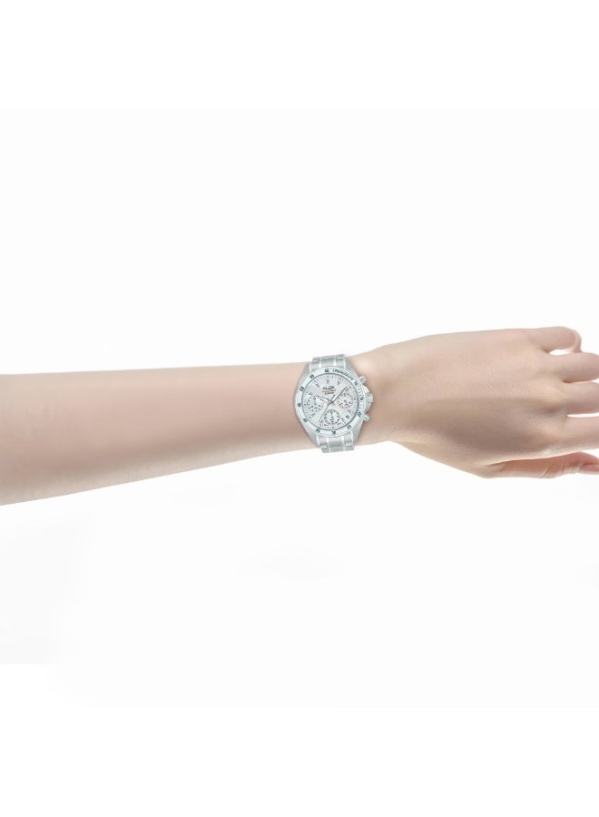 Alba Active Chronograph Women’s Watch AT3K97X1, 36 mm White Mother-of-Pearl Dial, Stainless Steel Case & Bracelet, 100 m WR - Image 2
