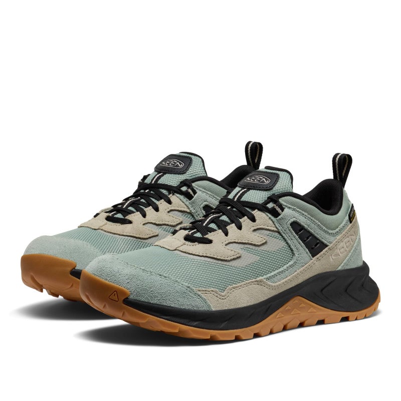 KEEN Women's Hightrail Low Height Durable Lightweight Breathable Leather Waterproof Hiking Shoes, Iceberg Green/Abbey Stone, 5.5 - Image 4