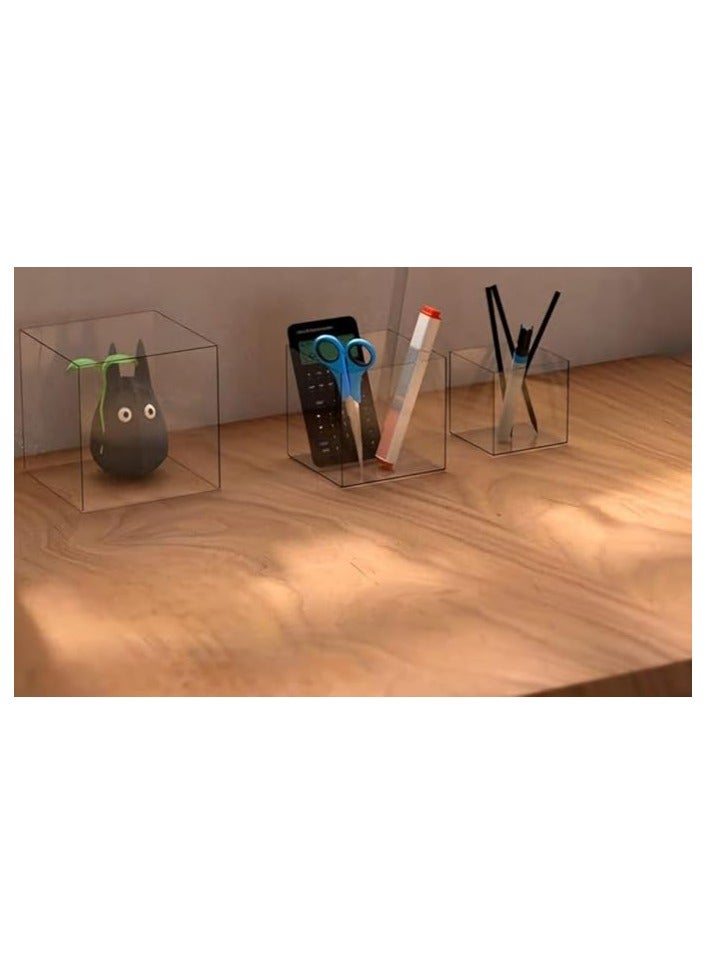 CREATIVE PLANET Clear Acrylic Display Box - 3-in-1 Set - Solid Square Sided Showcase with Open Top (No Lid) - Image 4