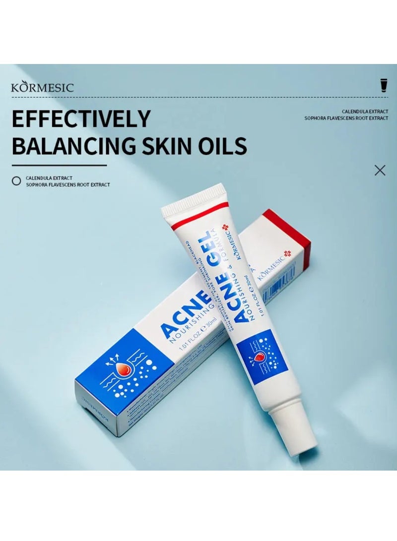 Kormesic جل حب الشباب 30 مل علاج بقع حب الشباب كريم حبوب للبشرة المعرضة لحب الشباب للعناية بجميع أنواع البشرة - Image 3