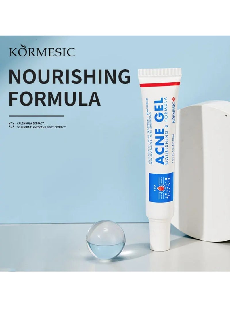 Kormesic جل حب الشباب 30 مل علاج بقع حب الشباب كريم حبوب للبشرة المعرضة لحب الشباب للعناية بجميع أنواع البشرة - Image 2
