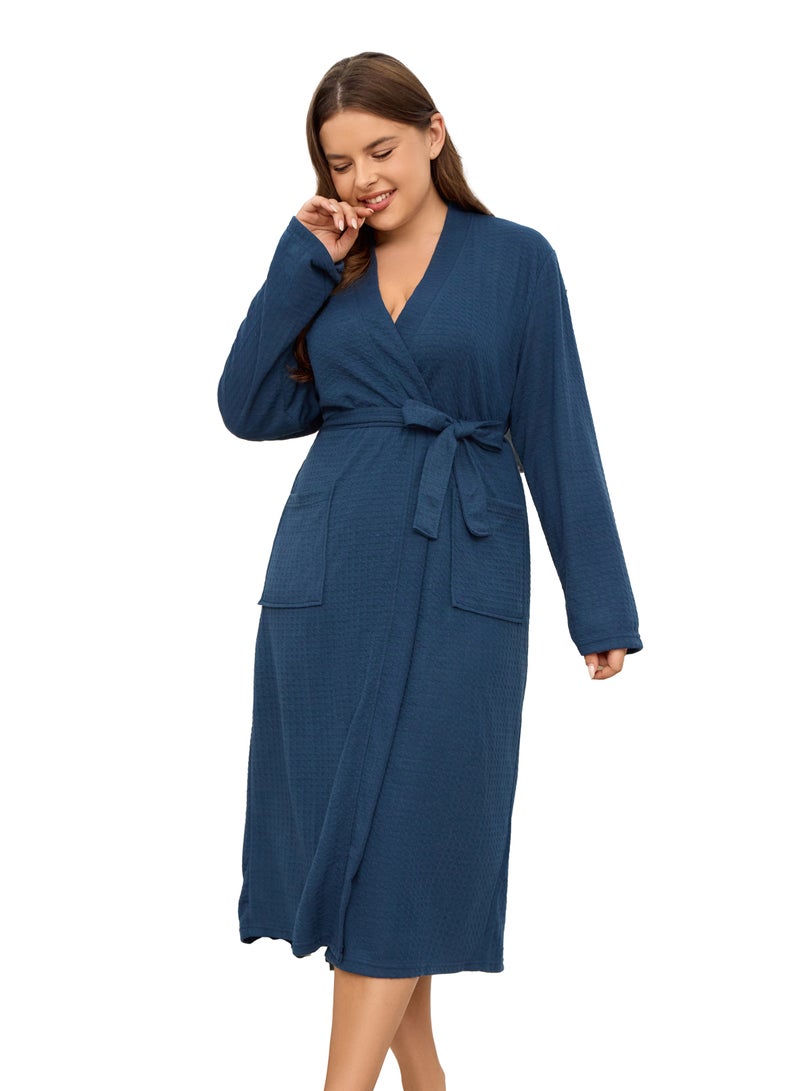 Etertoyle Waffle Weave Bath Robe After Shower Quick Dry Lightweight Unisex Bathrobe For Men & Women - Image 1