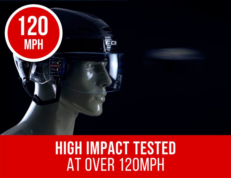 Hockeyninja Ronin Professional Hockey Visor with Anti Scratch Coating - Impact Resistant - Universal Helmet Fit - CE Certified (R7 Pro) - Image 4
