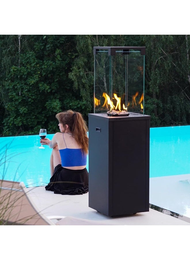 Unique Outdoor Patio Gas Heater, Portable Propane Fireplace with Wheels for Garden, Terrace - perfect for Homes, Restaurants and Hotels – 36 x 36 x H 149 cm - Image 2