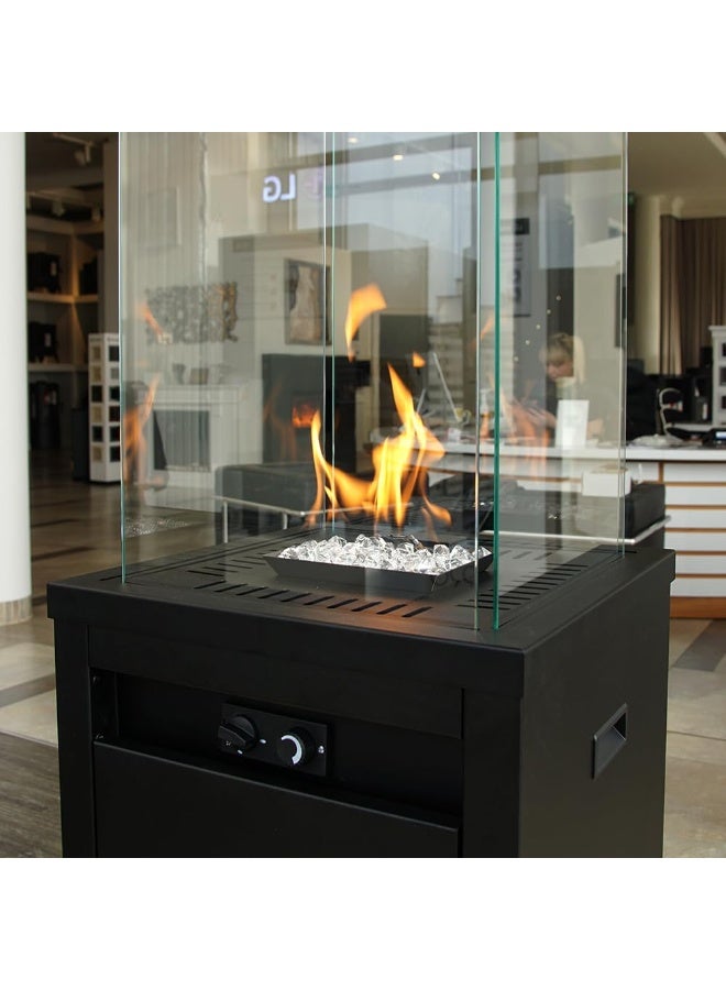 Unique Outdoor Patio Gas Heater, Portable Propane Fireplace with Wheels for Garden, Terrace - perfect for Homes, Restaurants and Hotels – 36 x 36 x H 149 cm - Image 5