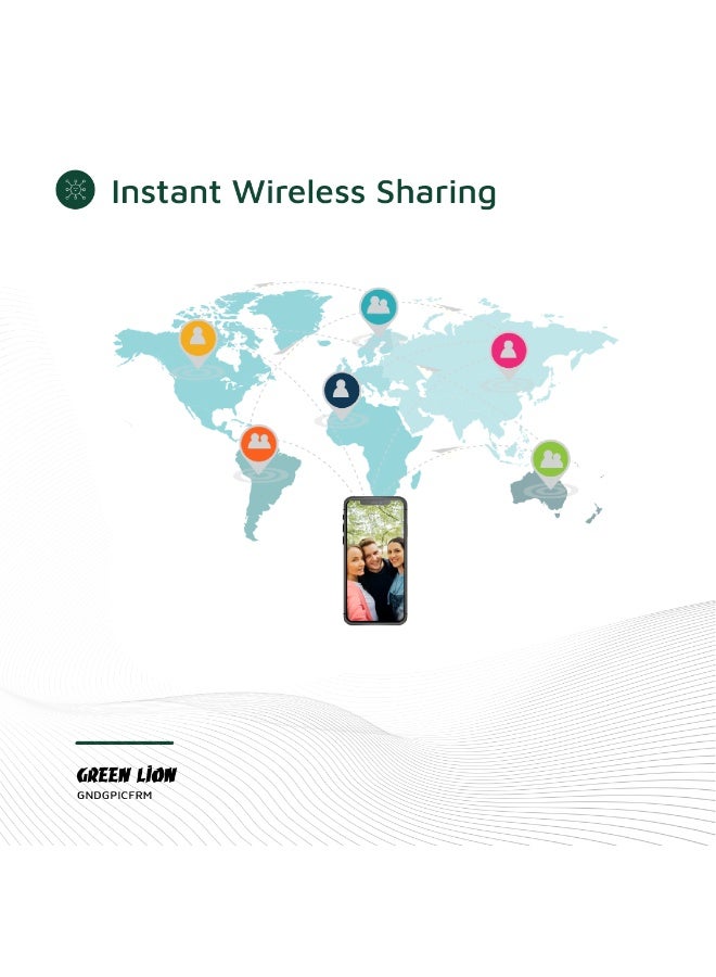 جرين ليون إطار صورة رقمي بشاشة تعمل باللمس 10.1 بوصة / تشغيل الصور والفيديو / JPG/PNG/HEIC/MP4/3GP/MOV / مشاركة لاسلكية فورية / مع مكبر صوت وصوت عالي الجودة / نقل الصور عبر USB - خشبي - Image 3