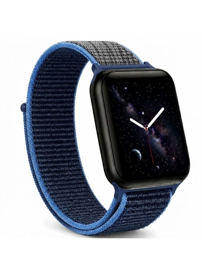 CATANES Breathable Nylon Sport Loop Band Compatible with Apple Watch 44mm 45mm 46mm 49mm for Women Men, iWatch Wrist Straps for Ultra 3 2, Se, Series 11 10 9 8 7 - navy blue - Image 1