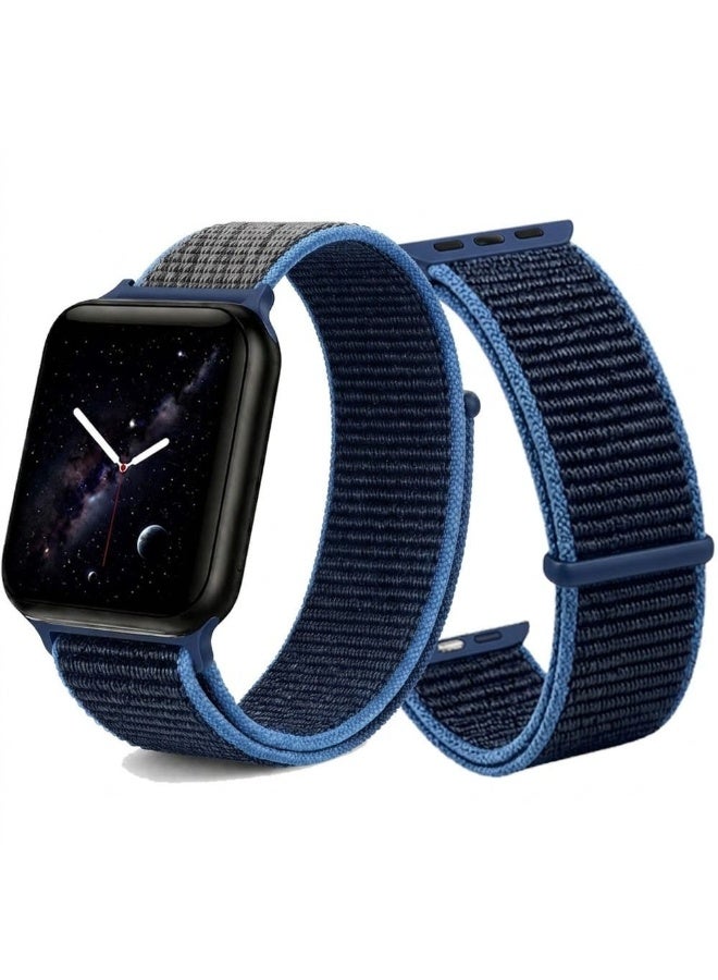 CATANES Breathable Nylon Sport Loop Band Compatible with Apple Watch 44mm 45mm 46mm 49mm for Women Men, iWatch Wrist Straps for Ultra 3 2, Se, Series 11 10 9 8 7 - navy blue - Image 2