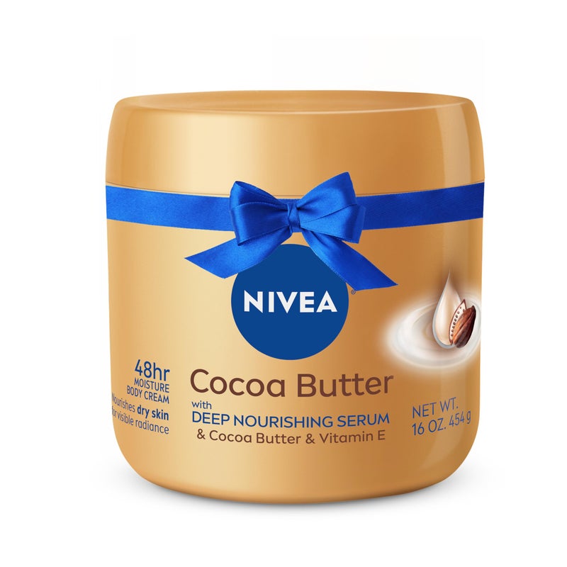 Nivea كريم الجسم بزبدة الكاكاو من نيفيا مع مصل مغذي عميق، 15.5 أونصة - Image 1
