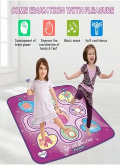 M MIAOYAN Dance mat toy for girls 3-10 years old, 5 game modes dance mat with LED light, fun way to exercise, birthday gift, suitable for 3 4 5 6 7 8 9 10 year old girls  - Image 4