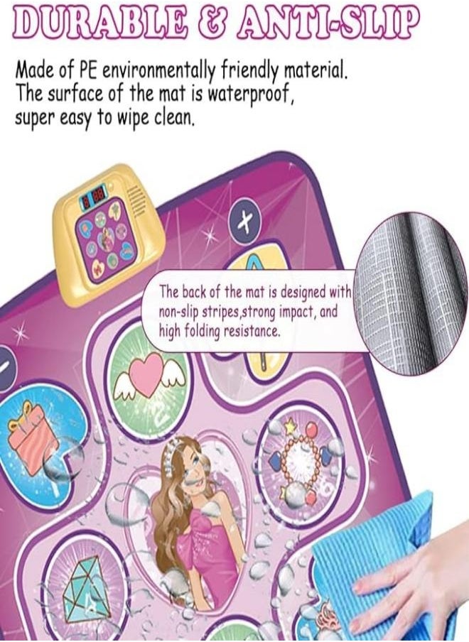 M MIAOYAN - Dance mat toy for girls 3-10 years old, 5 game modes dance mat with LED light, fun way to exercise, birthday gift, suitable for 3 4 5 6 7 8 9 10 year old girls - Image 1