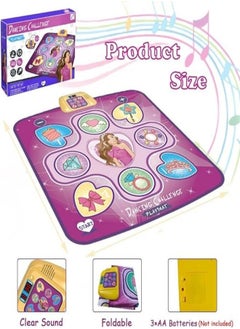 M MIAOYAN Dance mat toy for girls 3-10 years old, 5 game modes dance mat with LED light, fun way to exercise, birthday gift, suitable for 3 4 5 6 7 8 9 10 year old girls  - Image 2