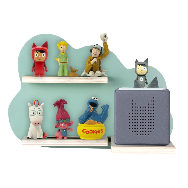 Wall Shelf for Toniebox and TonieCharging Station and 14 Tonie Figures CharactersMagnetic Wooden Shelf Compatible with Toniebox Audio Player Character Easy Install Pink