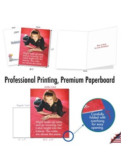 NobleWorks Extra Large Hysterical Birthday Greeting Card 8.5 X 11 Inch With Envelope (1 Pack) Oversize Jumbo Bday Same Odds J2098Bdg  - Image 4