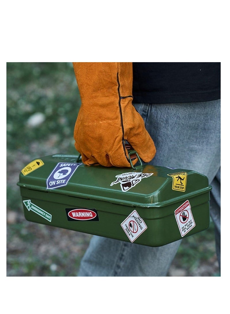 في الهواء الطلق أدوات صندوق تخزين المحمولة التخييم نزهة صندوق اليد صندوق أدوات معدنية متعددة الوظائف الحديد الأدوات حقيبة أدوات ألومنيوم محمولة صندوق مع ملصقات إصلاح صندوق تخزين العدة الحاويات مع المعادن لتخزين أداة - Image 3