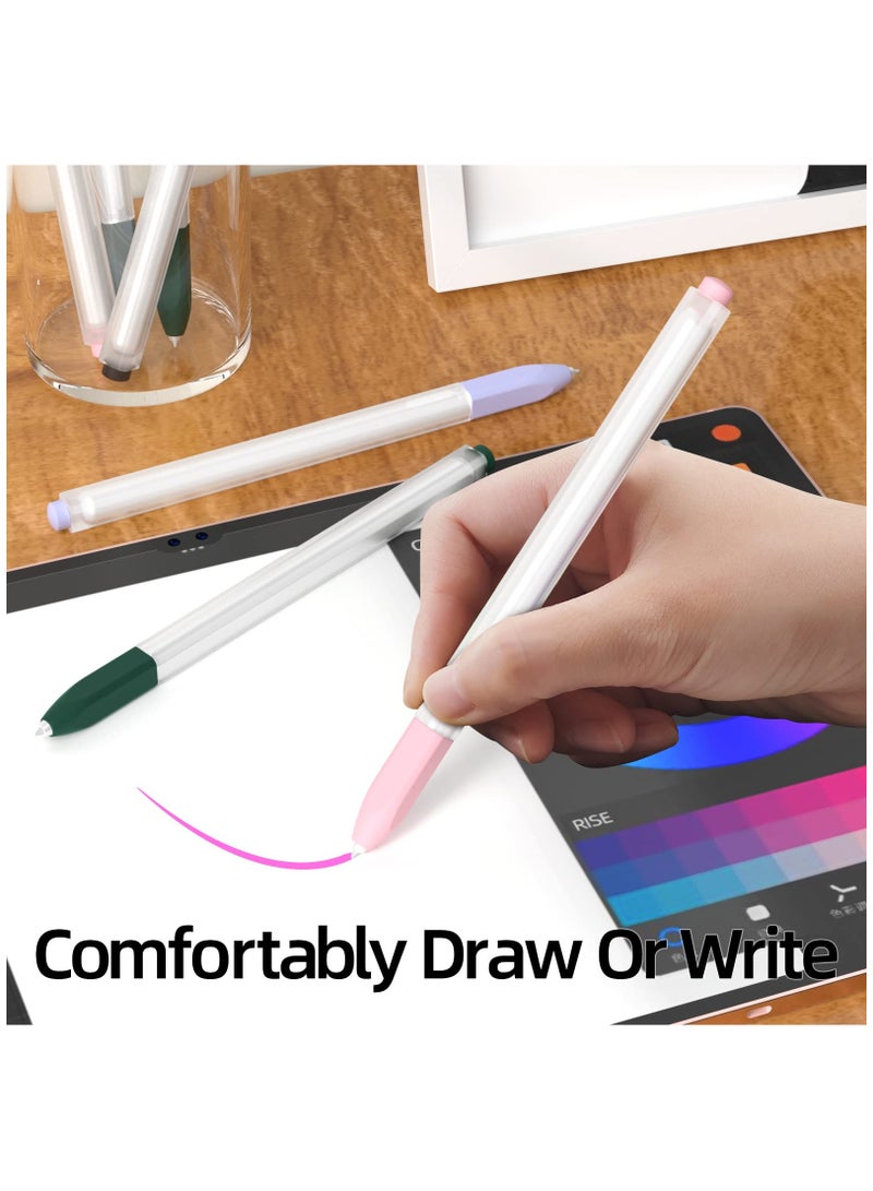 SYOSI 3 Pack Compatible with Samsung Galaxy Tab S7/S7+/S7 FE/S8/S8+/S8 Ultra/S9/S9+/S9 Ultra Pencil Case S Pen Case, Cute Classic Design, Silicone Protective Case. (Purple, Pink, Dark Green) - Image 2