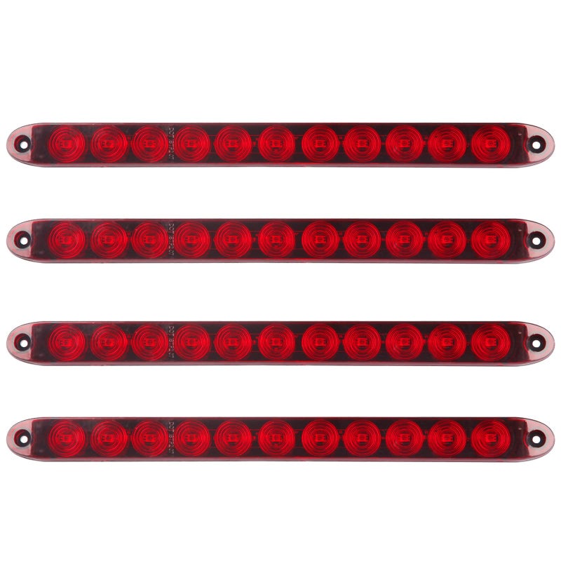 Konrali 4Pcs 16 Inch Red 11 LED Trailer Tail Lights Bar Sealed Trailer Truck Car Stop Turn Tail Third 3rd Center Stop Brake Lights Bar Trailer Left Right Turn Signal Lights Bar IP67 Submersible - Image 1