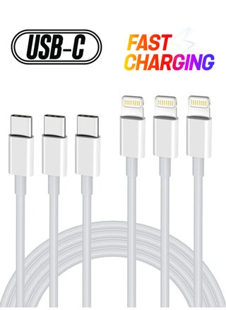 USB C to Lightning Cable 3PACK 2M Fast Charger Cable, iPhone Charger Cord Compatible with iPhone 14/13/12/11 Pro Max/XS MAX/XR/XS/X/8/7/Plus - pzsku/Z34DEB095222BFBA57F02Z/45/_/1738234200/ba7efc45-e263-4fde-869c-41837f429ba5