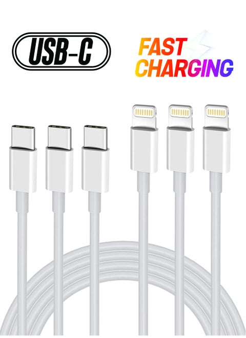 USB C to Lightning Cable 3PACK 2M Fast Charger Cable, iPhone Charger Cord Compatible with iPhone 14/13/12/11 Pro Max/XS MAX/XR/XS/X/8/7/Plus
